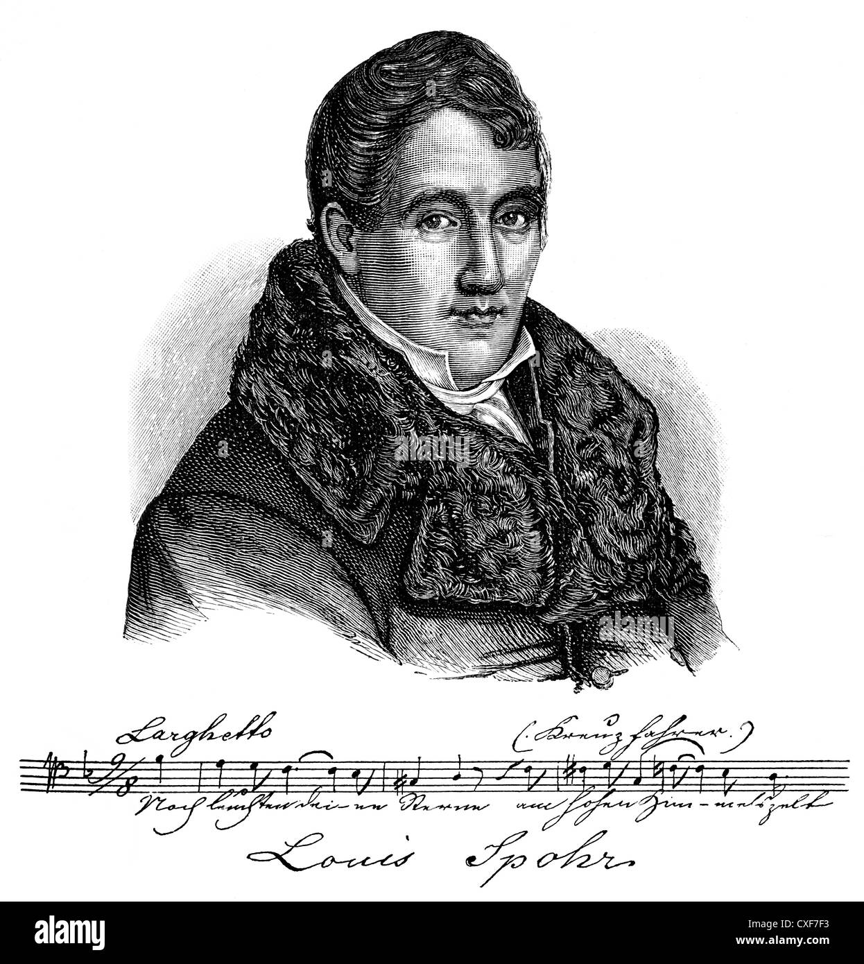 Louis o Ludwig Spohr, 1784 - 1859, un compositore tedesco, conduttore, violinista e pedagogo, Foto Stock