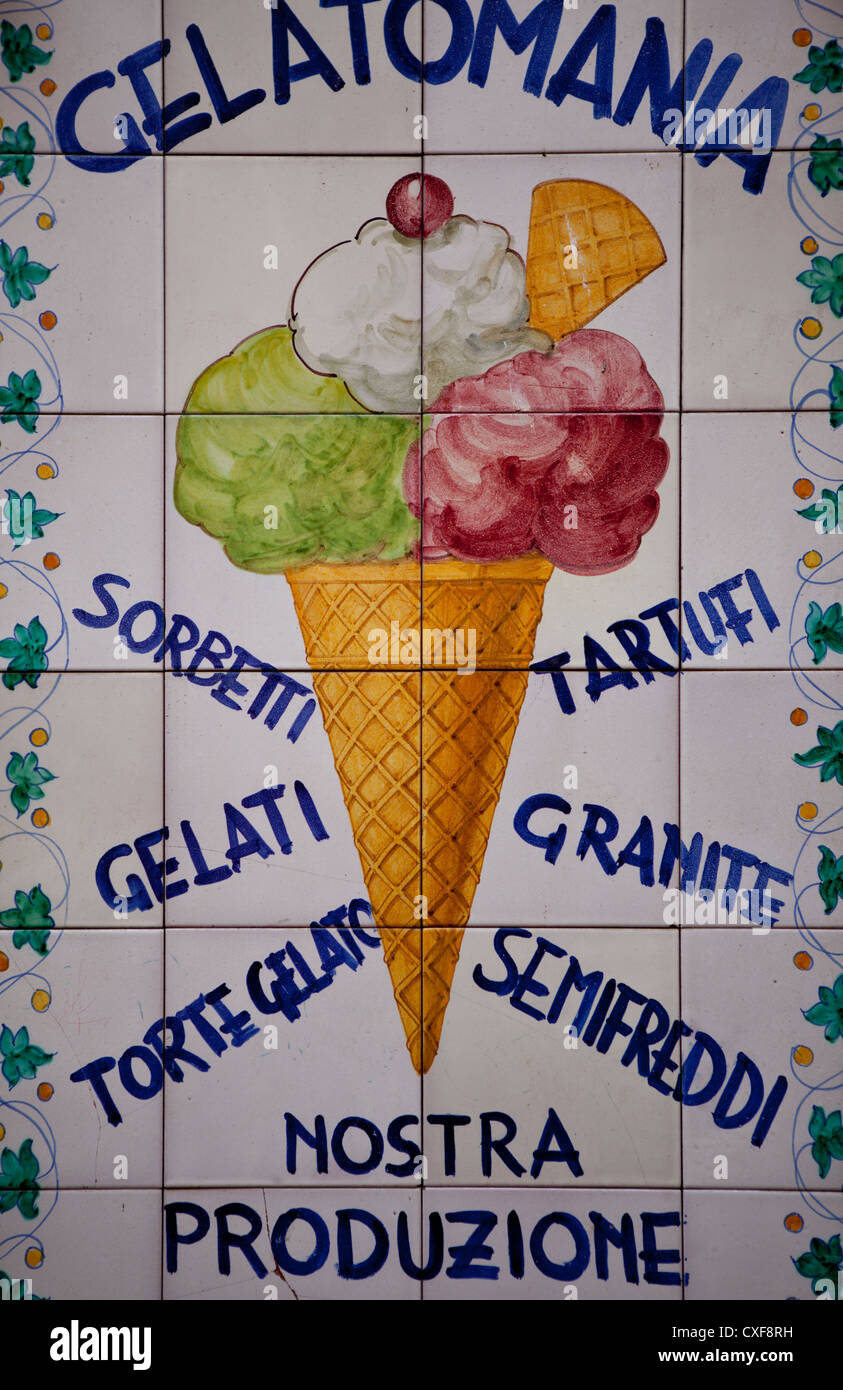 Ice Cream murale, Sicilia, Italia Foto Stock