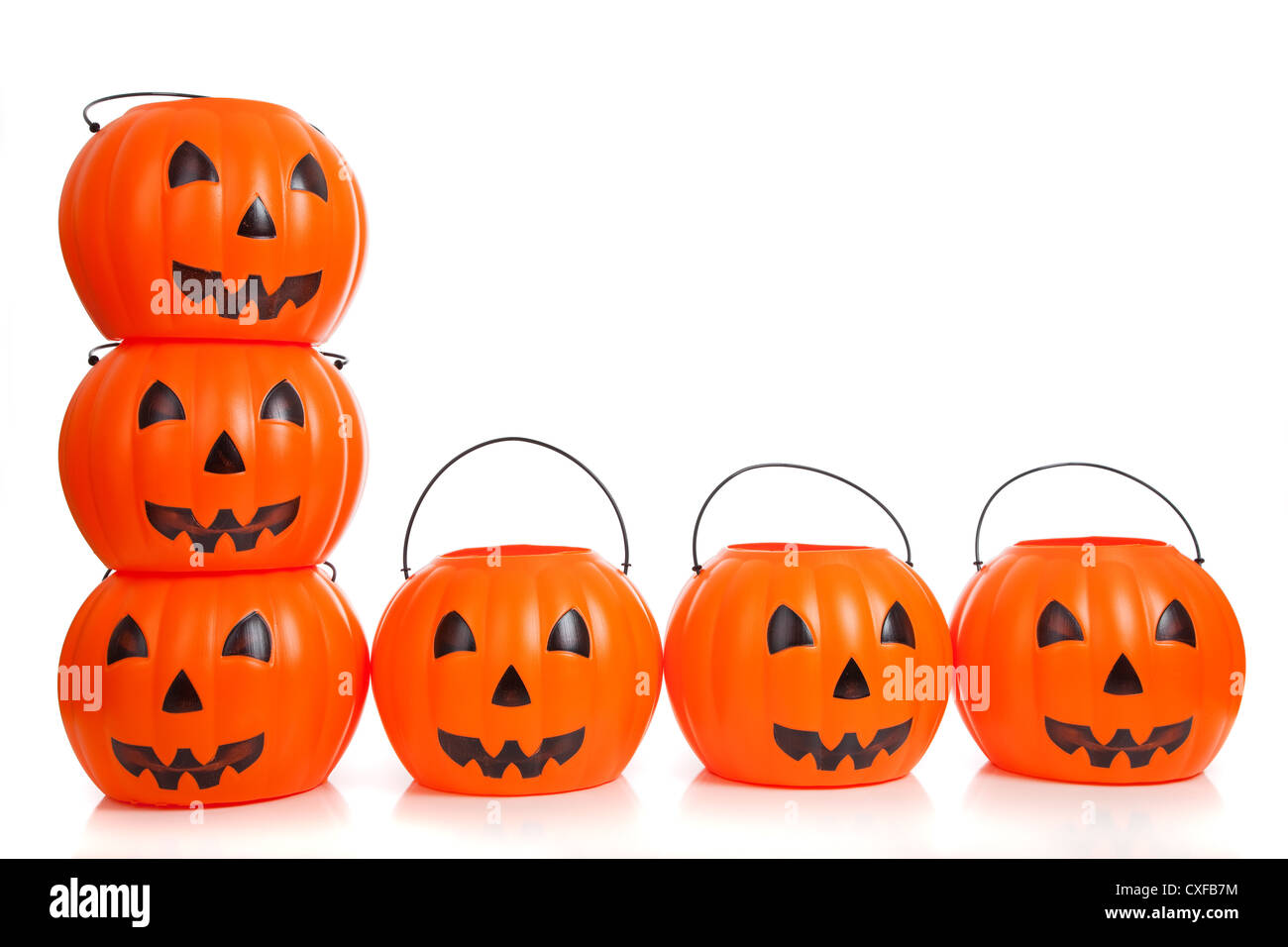 Pila di halloween jack-o-lanterne Foto Stock