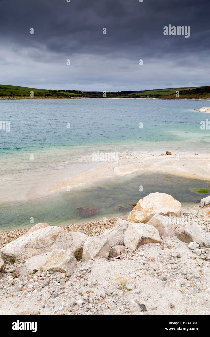 Parco Lago; ex China Clay lavorazioni bonifica; lago; Cornovaglia; Regno Unito Foto Stock