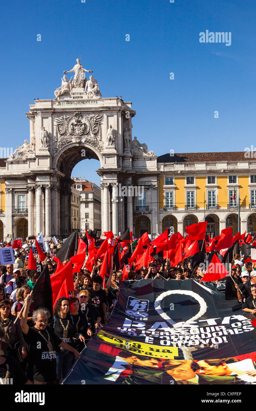 CGTP proteste in Lisbona, 29 settembre 2012, Portogallo Foto Stock