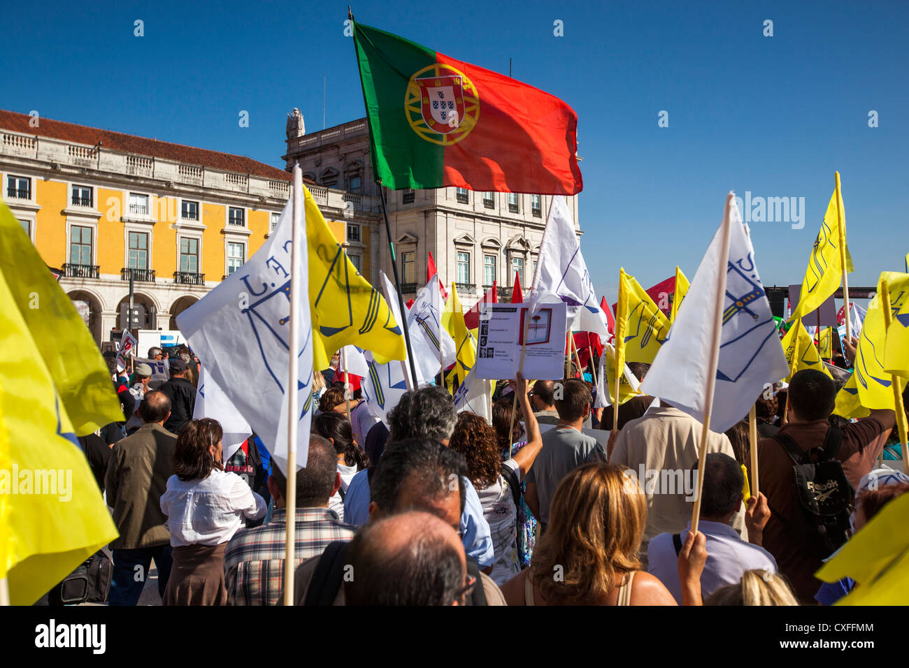 CGTP proteste in Lisbona, 29 settembre 2012, Portogallo Foto Stock