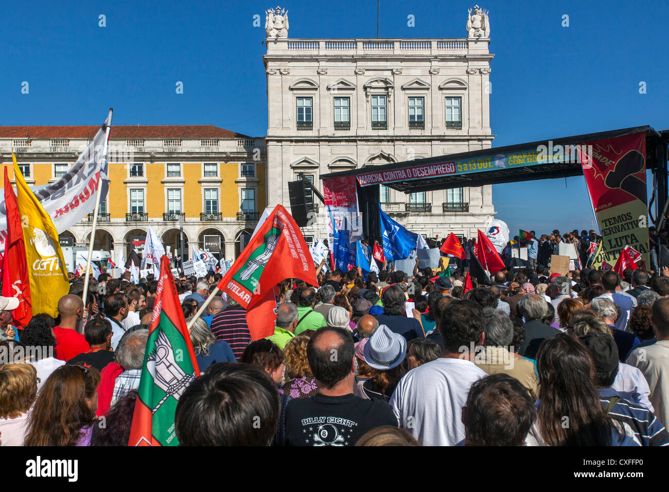 CGTP proteste in Lisbona, 29 settembre 2012, Portogallo Foto Stock