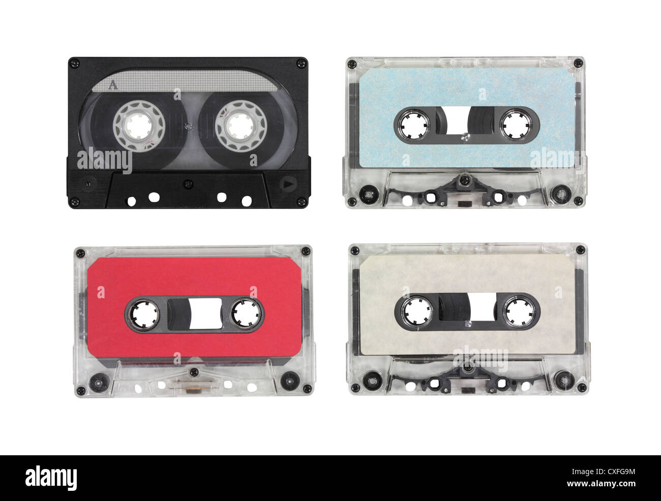 Vintage blank audio cassette con percorso di clipping. Foto Stock
