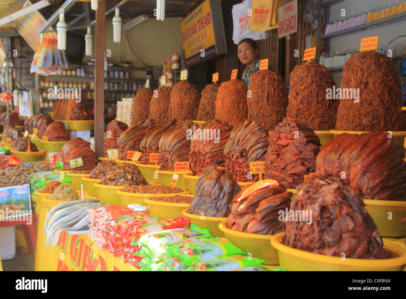 Mercato del pesce in Sa Dec, Vietnam Foto Stock