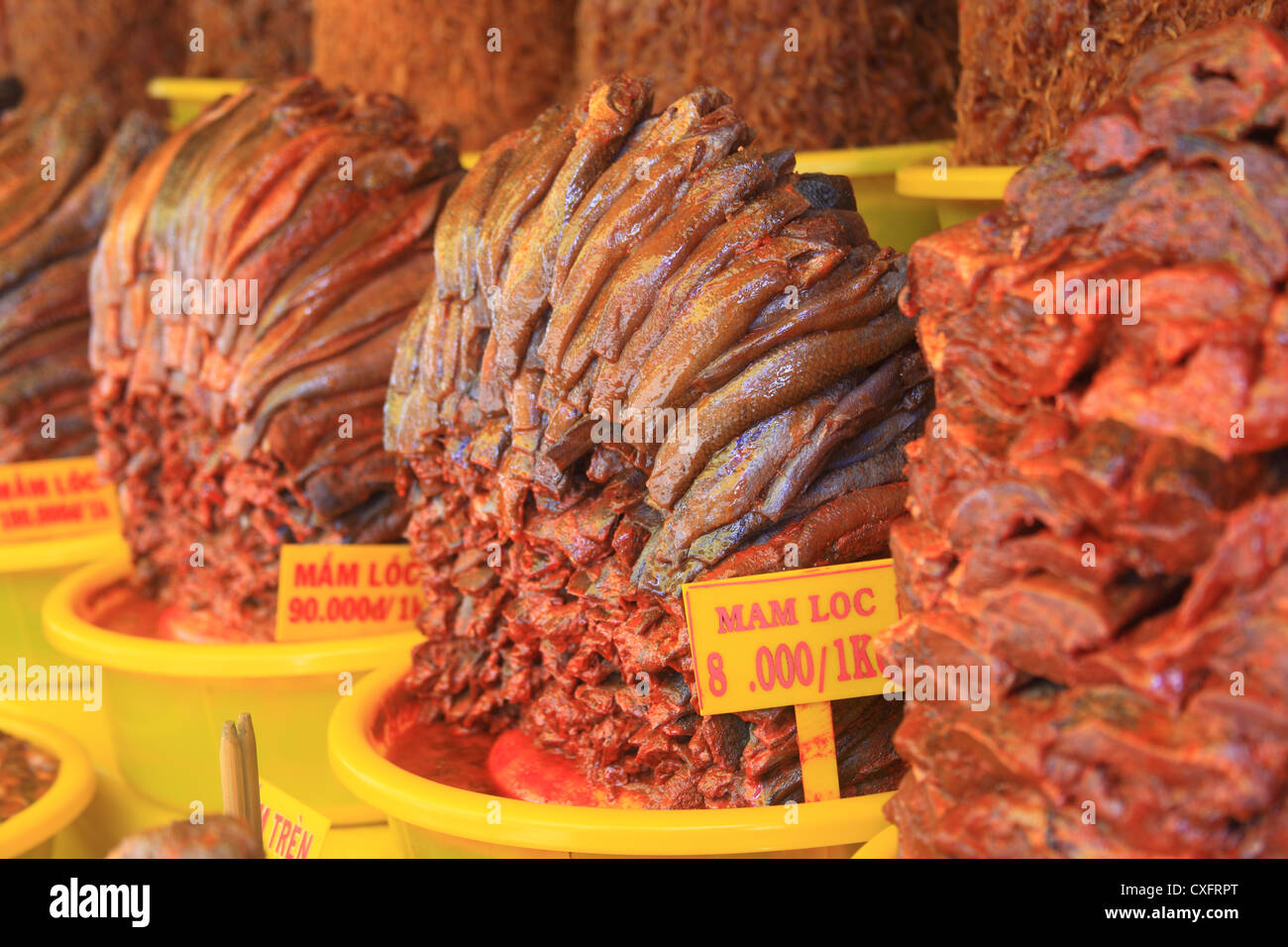 Mercato del pesce in Sa Dec, Vietnam Foto Stock