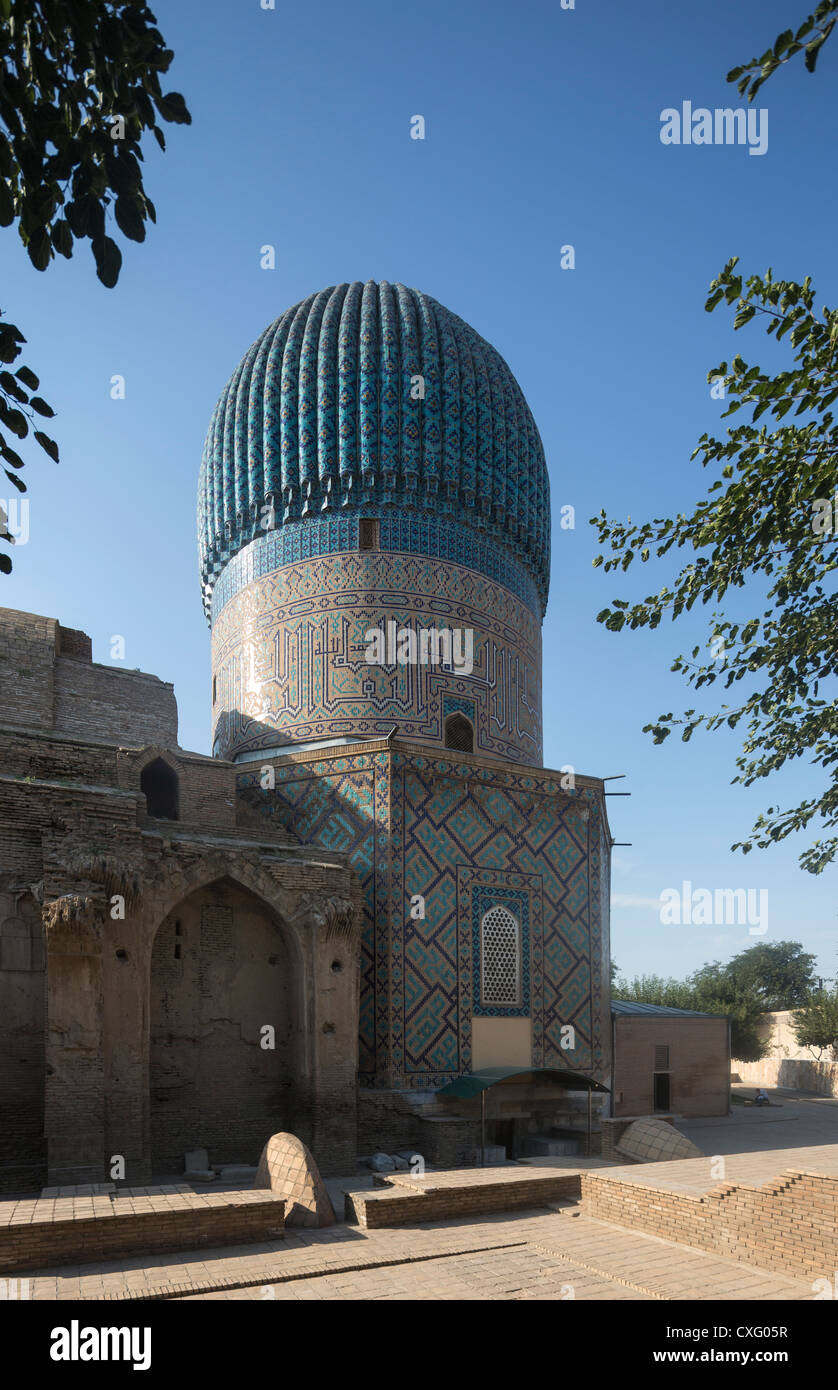 Cupola,Tomba di Tamerlano, Samarcanda, Uzbekistan Foto Stock