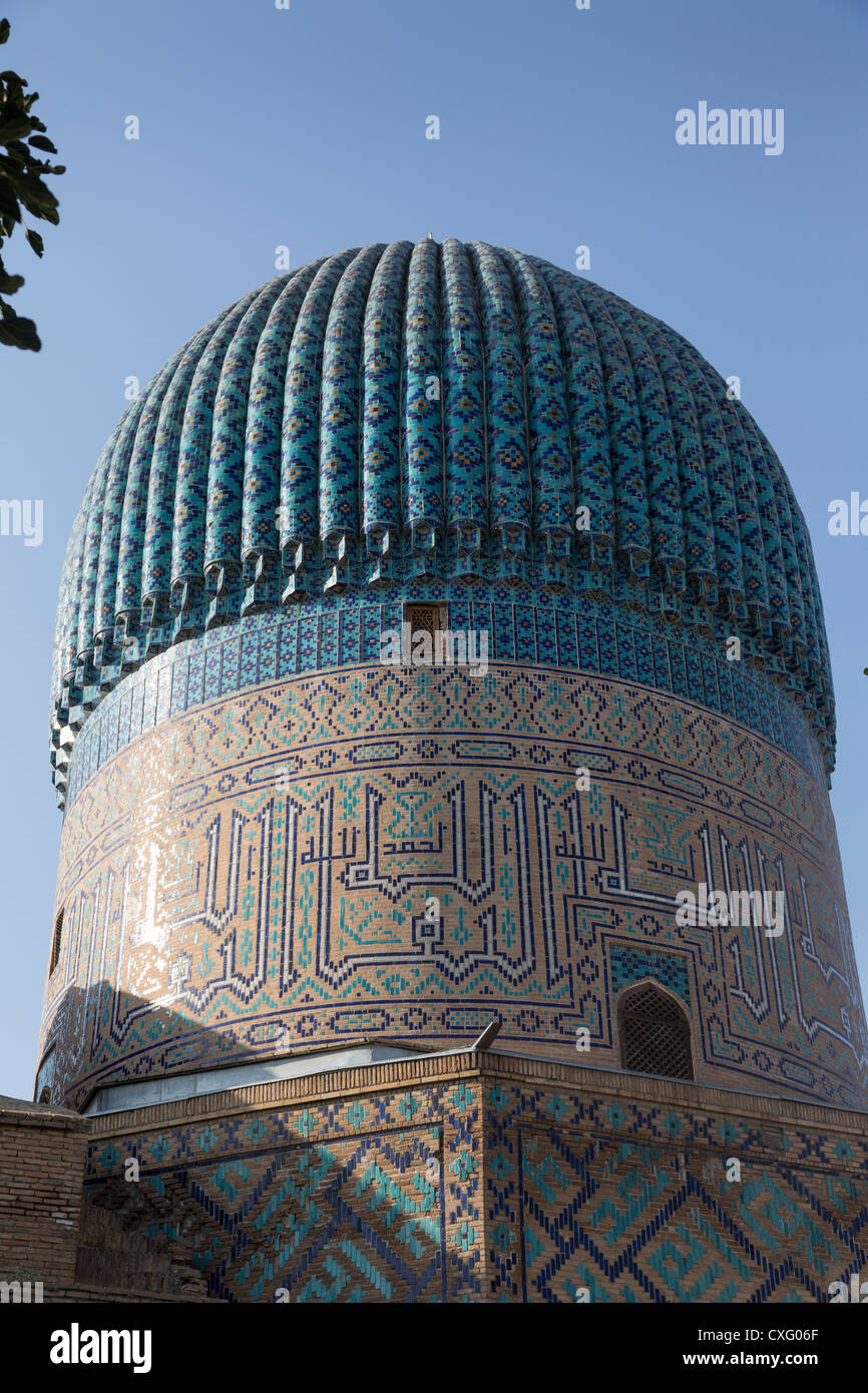Dome, la tomba di Tamerlano, Samarcanda, Uzbekistan Foto Stock
