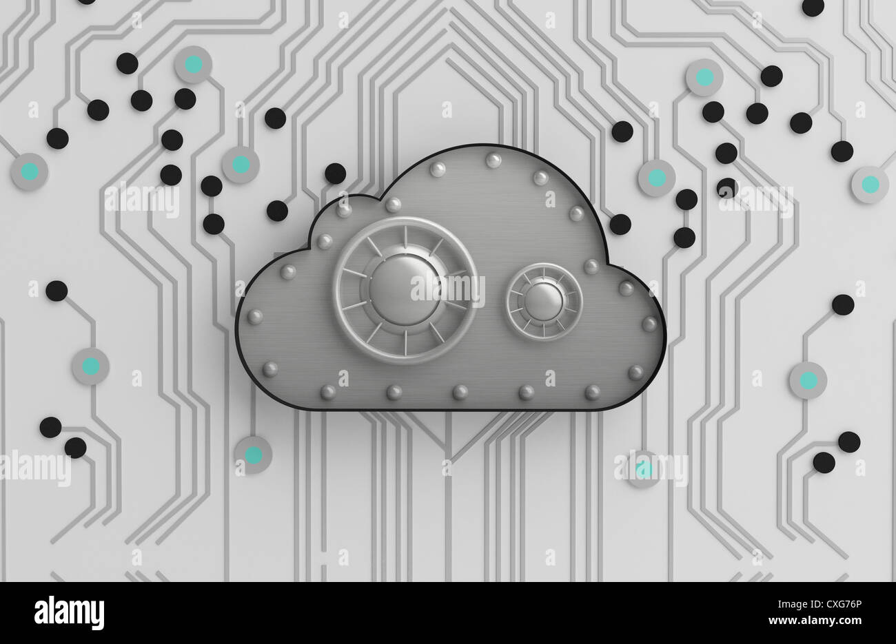 Circuito elettrico e sistema di cloud Foto Stock