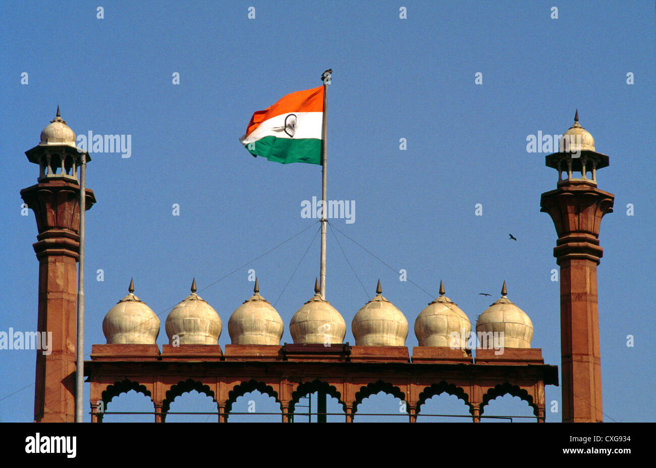 Delhi India Red Fort (Lal Qilah) esterno Foto Stock