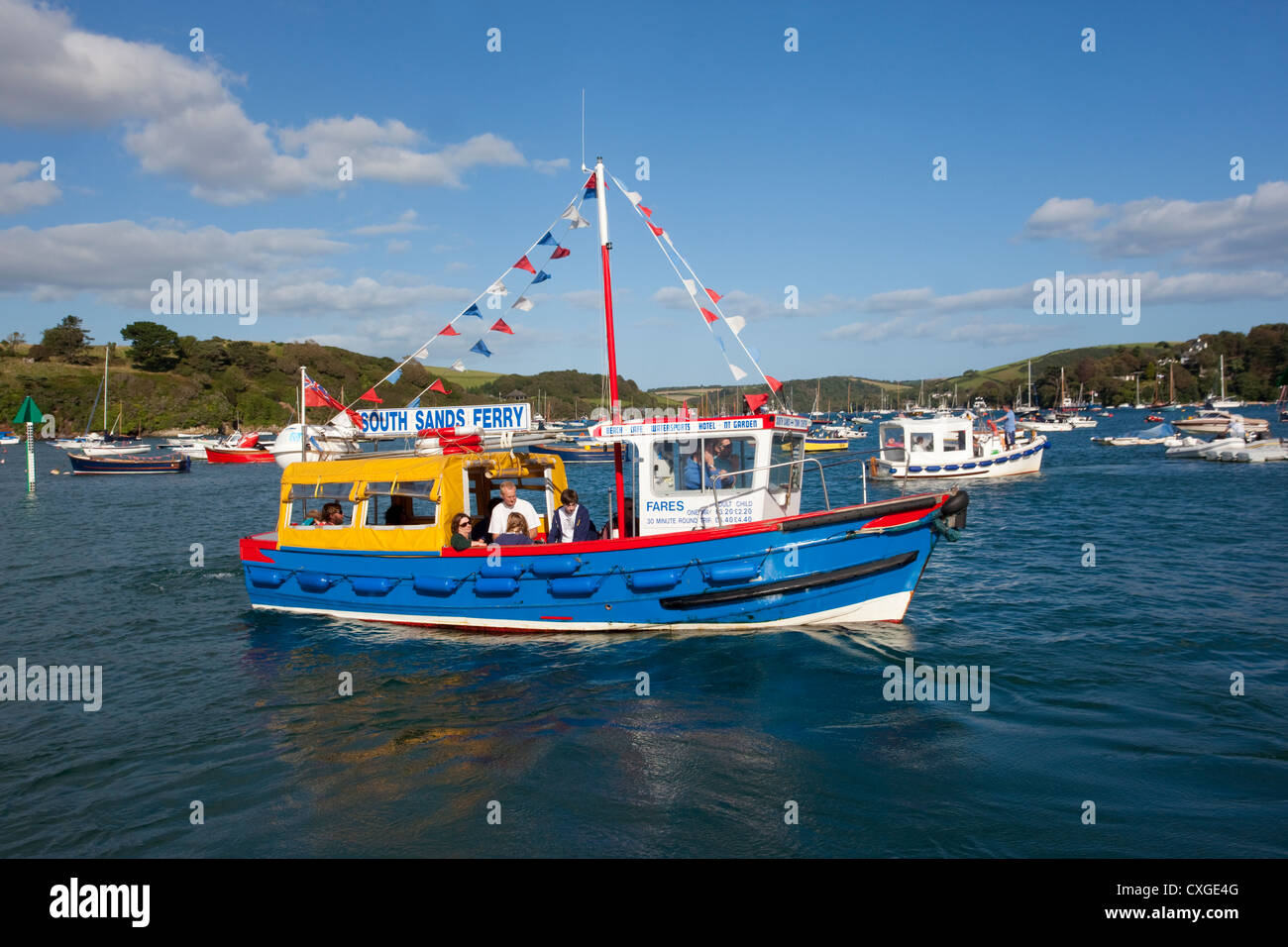 Sud Sands traghetto, Salcombe, Kingsbridge estuario, Devon, Inghilterra, Regno Unito Foto Stock