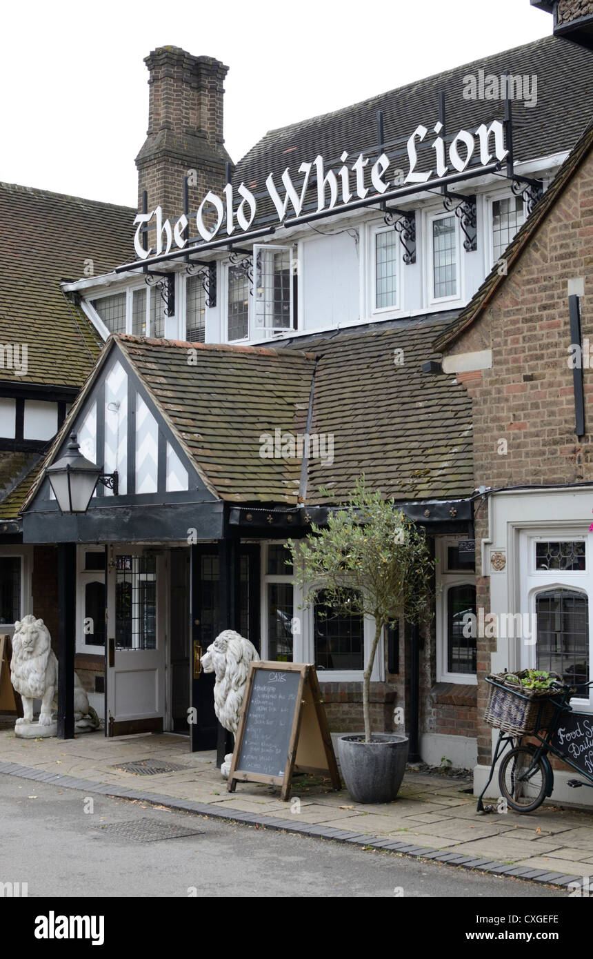 Il vecchio leone bianco pub in East Finchley, Londra, Inghilterra Foto Stock