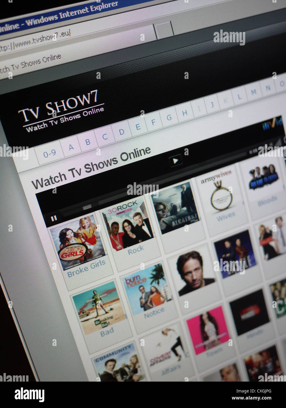 Guardare la tv online Foto Stock