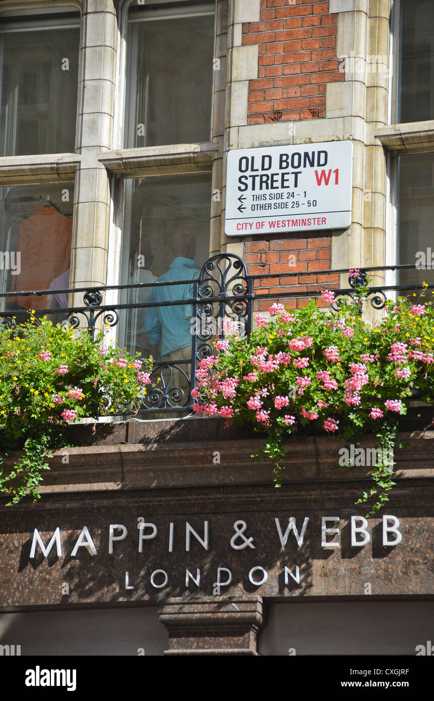 Mappin e Webb, Old Bond Street, Londra. Foto Stock