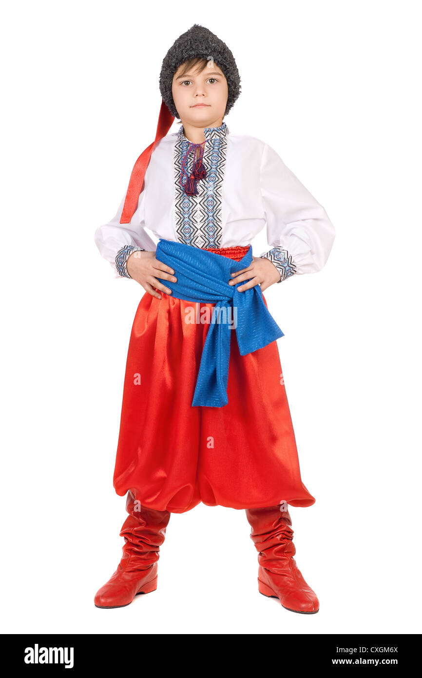 Ragazzo in ucraino costume nazionale Foto Stock