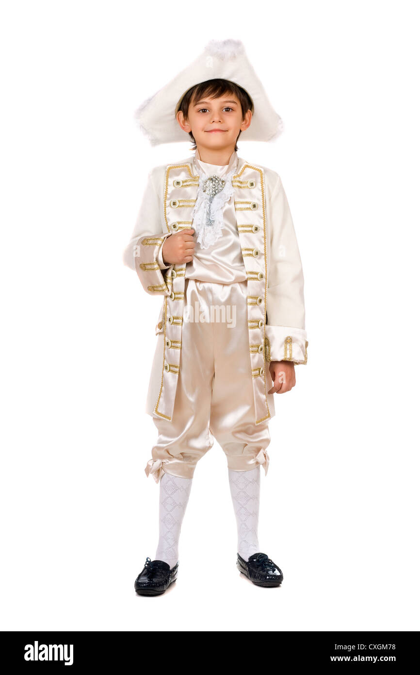 Ragazzo in un costume storico Foto Stock