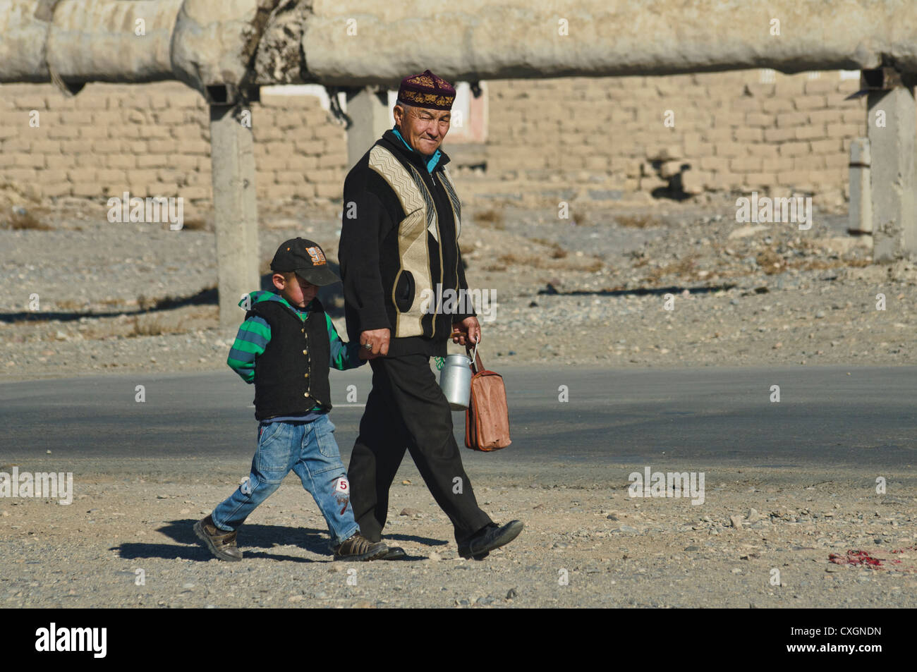 Kazaki etnica in Bayan-Ölgii in Mongolia occidentale Foto Stock
