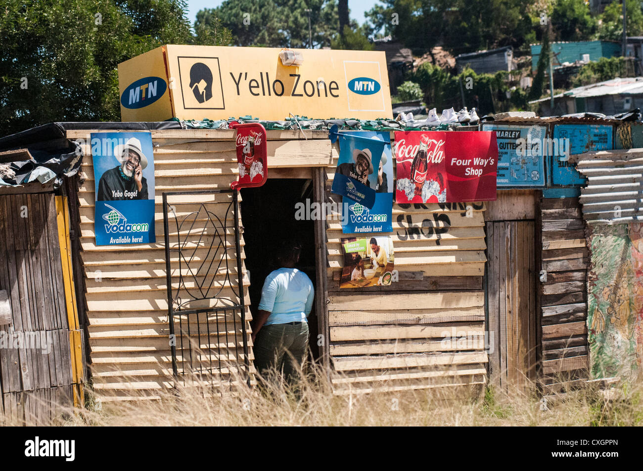 Insediamenti informali, bidonville, slum settlement, squatter settlement, Knysna, Sud Africa Foto Stock