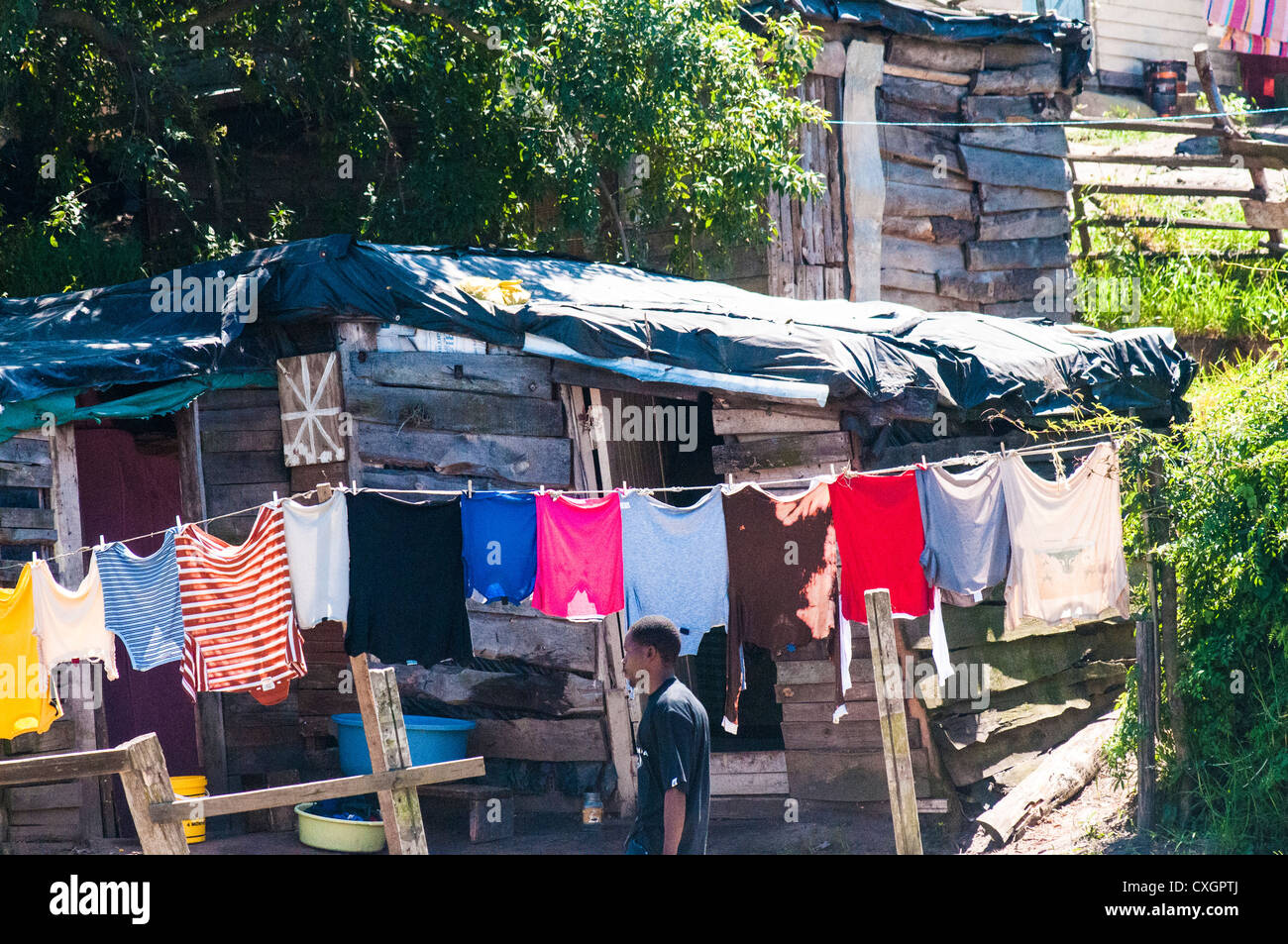 Insediamenti informali, bidonville, slum settlement, squatter settlement, Knysna, Sud Africa Foto Stock