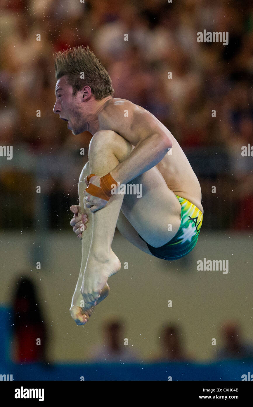 Matthew Mitcham (AUS) concorrenti in 10m Platform diving alla Olimpiadi estive, Londra 2012 Foto Stock