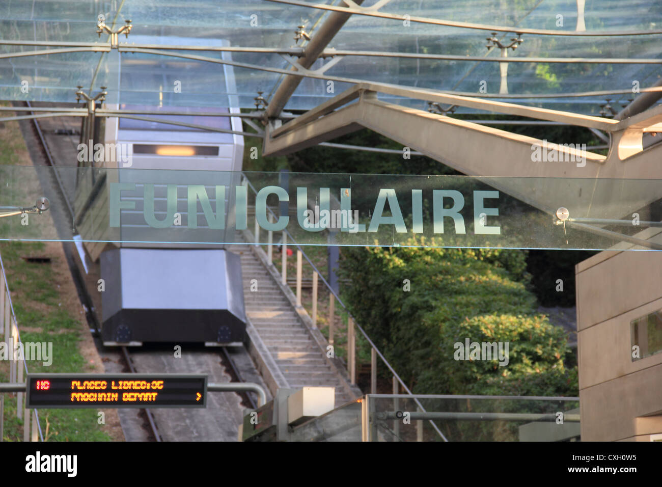 Funiculaire al Sacre Coeur, Parigi Foto Stock