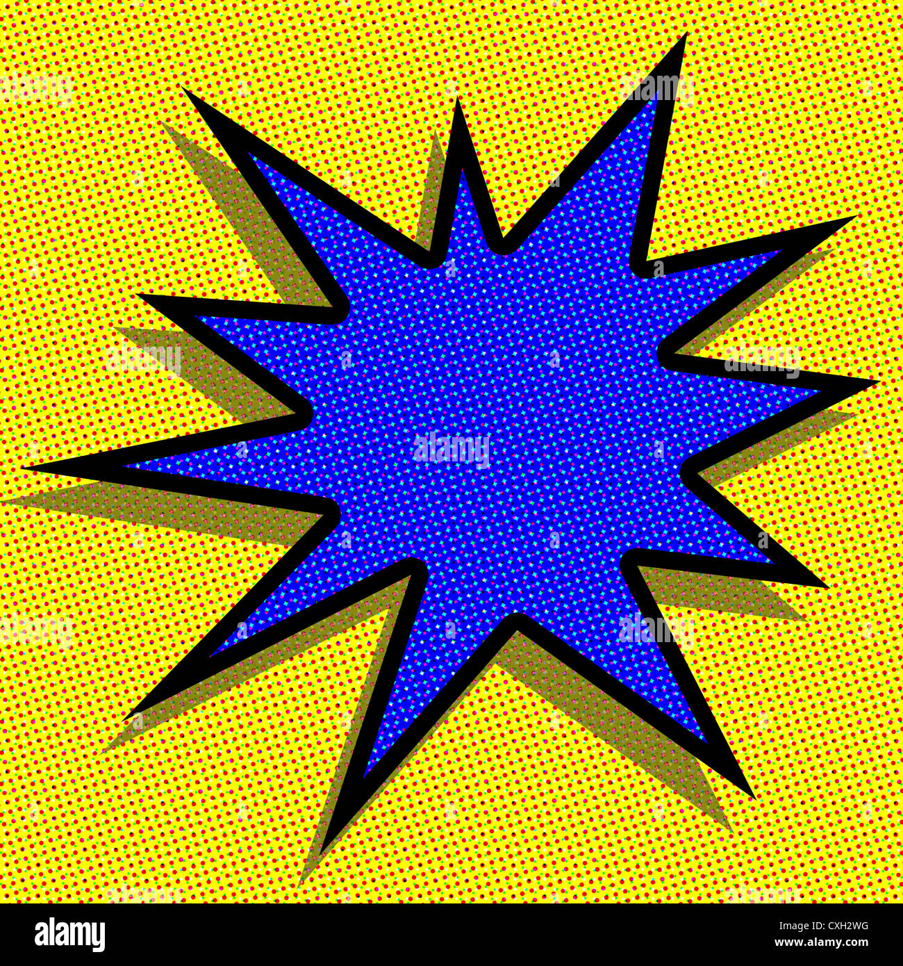 Blank starburst in astratto della pop art style Foto Stock