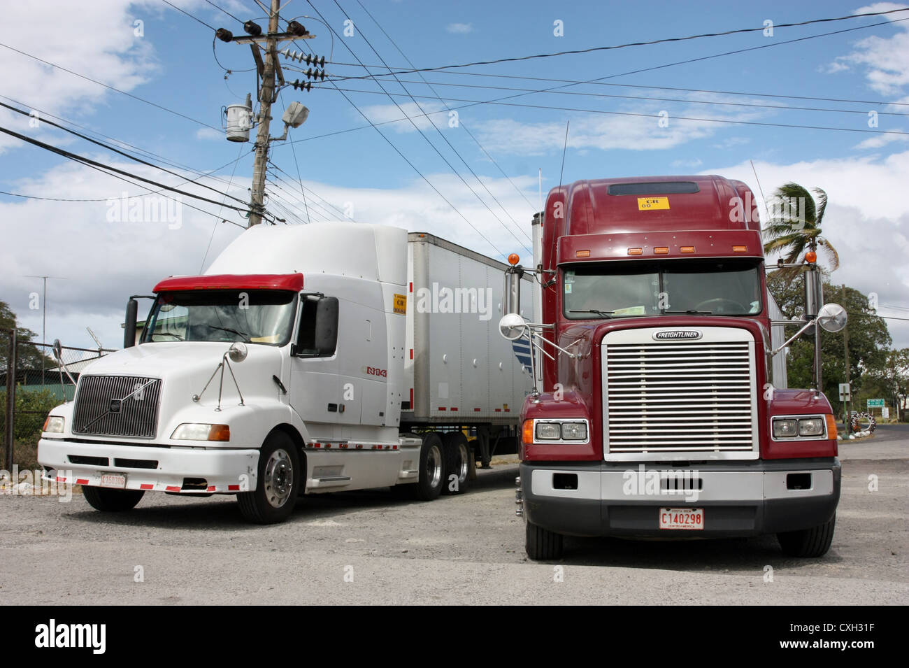 Costa Rica ci registrati fabbricati Freightliner autocarri Foto Stock