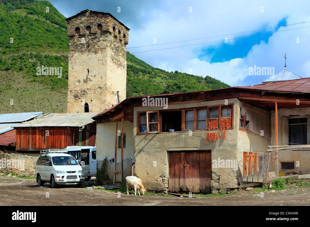 Lashtkveri, Lenjeri comunità Svanetia superiore, Georgia Foto Stock
