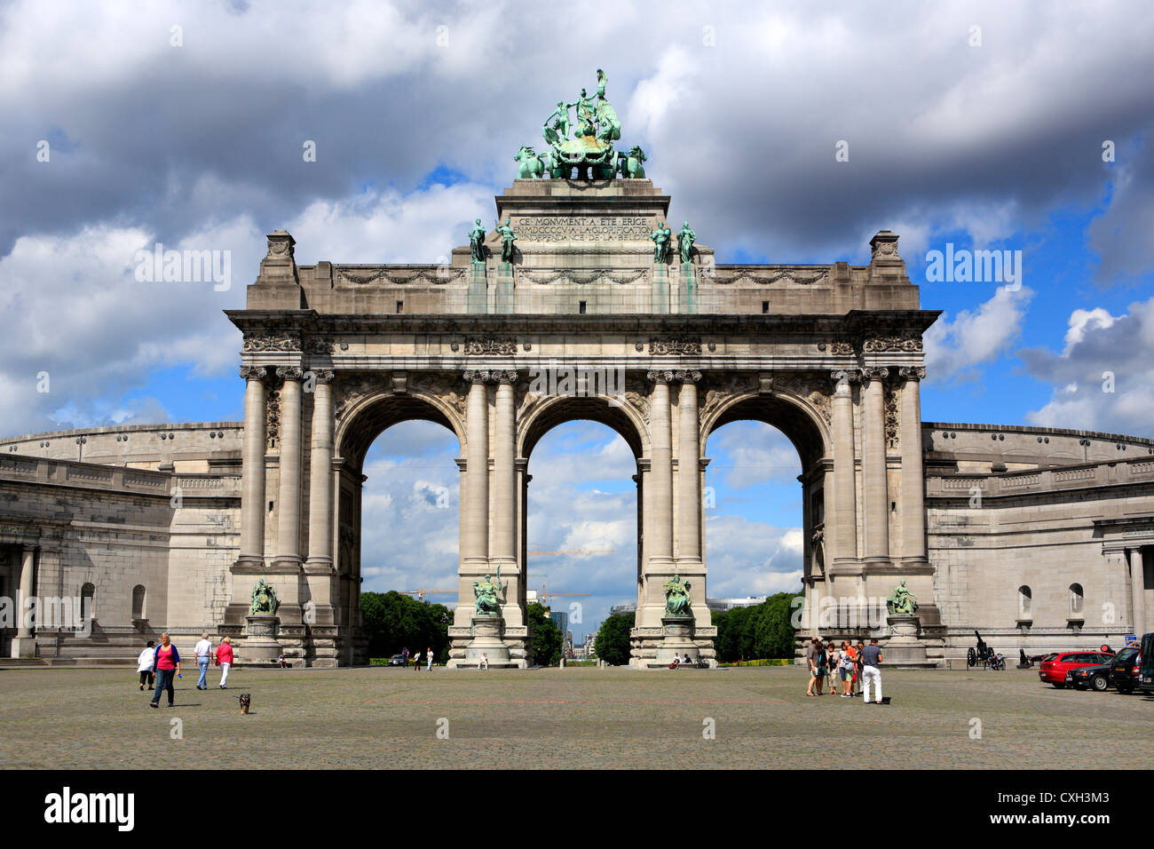 Arco di Trionfo (1880), il Parc du Cinquantenaire, Bruxelles, Belgio Foto Stock