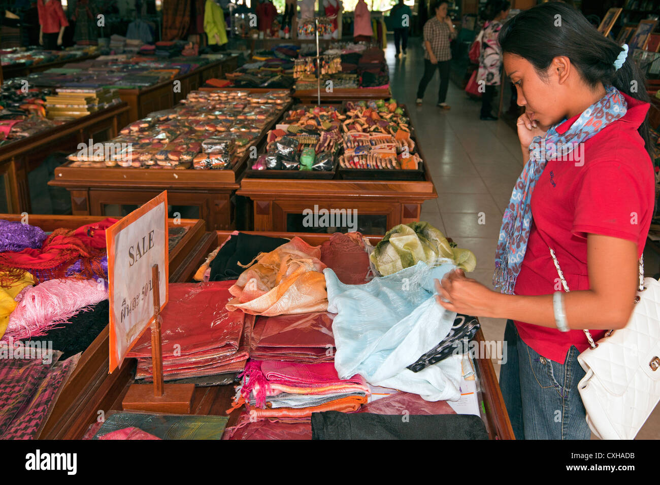 Negozio di souvenir, Ban Na Kha, Udon Thani, Thailandia Foto Stock