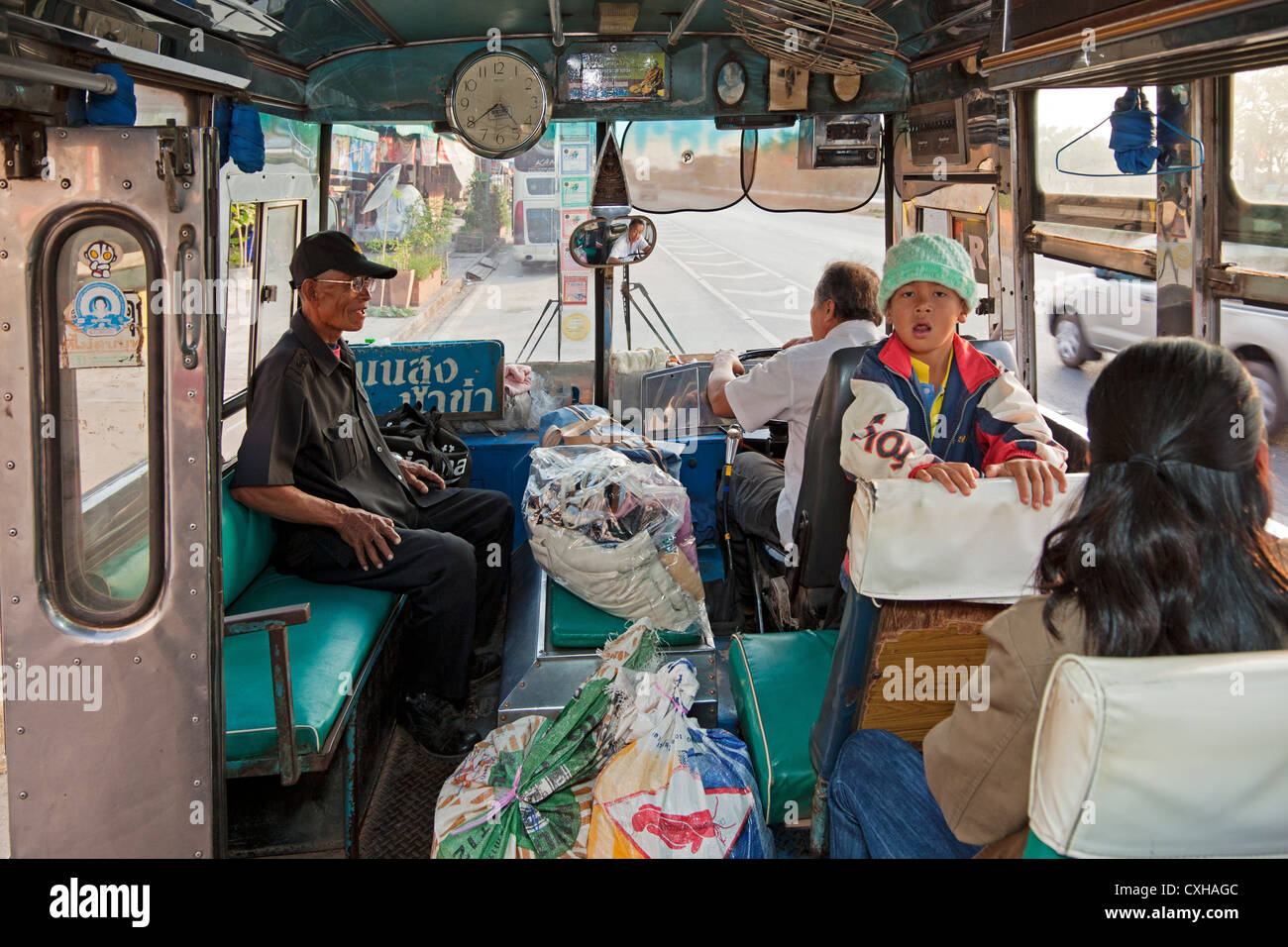 Bus pubblico, Udon Thani, Isaan, Thailandia Foto Stock