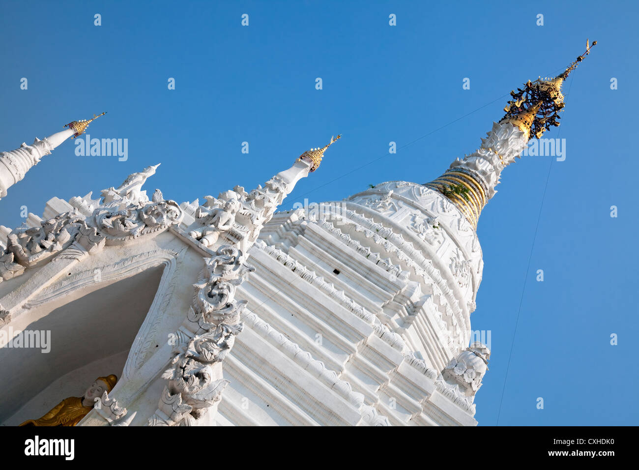 Birmano stile-Chedi, Wat Mahawan, Chiang Mai, Thailandia Foto Stock