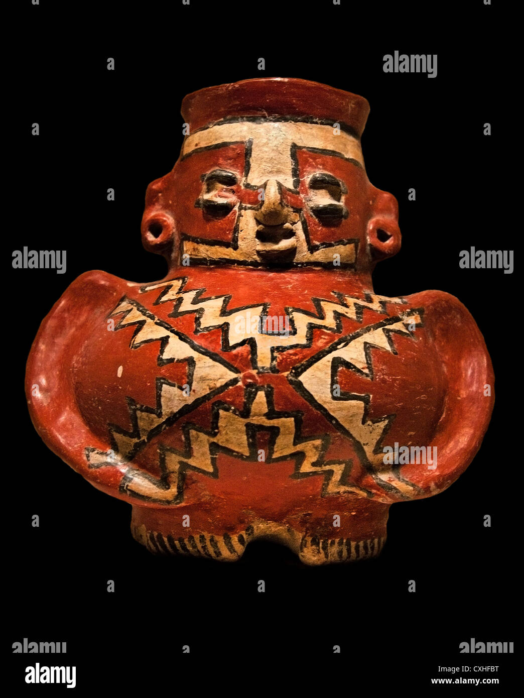 La figura nave 3rd-I secolo A.C. Mesoamerica Messico Michoacan Guanajuato ceramica Chupicuaro 13,7 cm contenitore Foto Stock