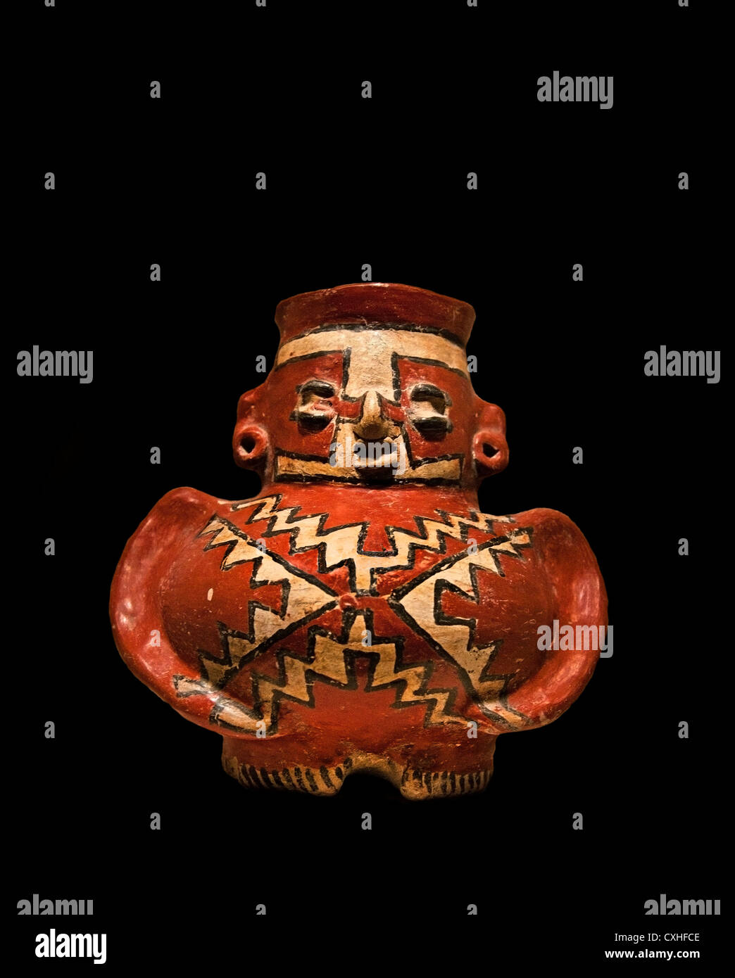 La figura nave 3rd-I secolo A.C. Mesoamerica Messico Michoacan Guanajuato ceramica Chupicuaro 13,7 cm contenitore Foto Stock