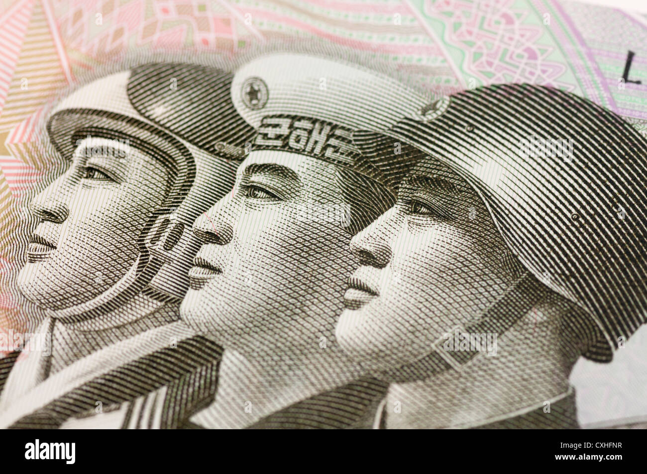 Corea del Nord 10 ha vinto la banconota Foto Stock