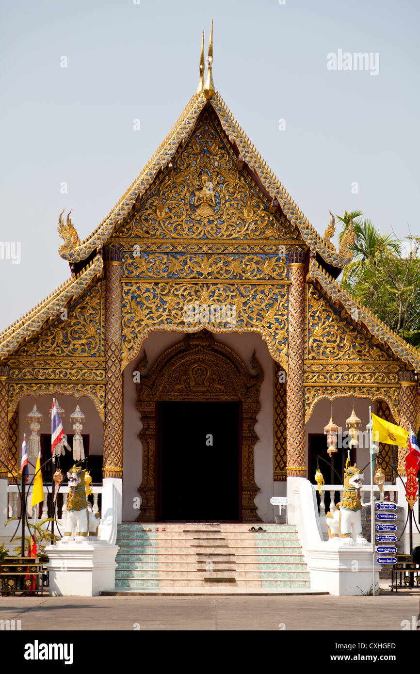 Costruzione di un tempio in Chiang Mai Foto Stock