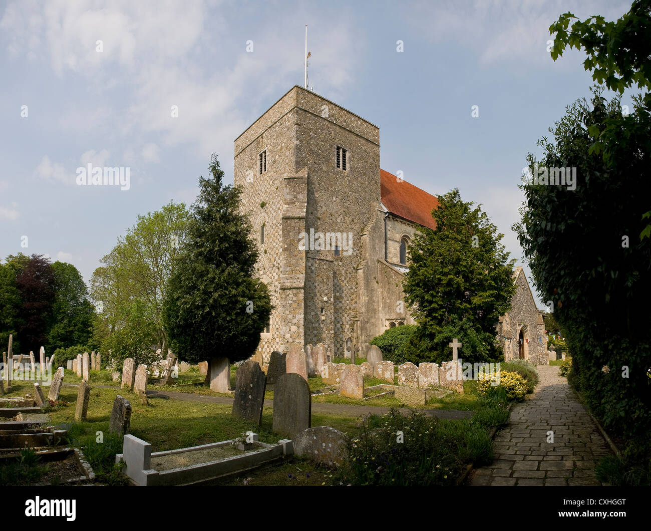 La chiesa di Sant'Andrea, San Cuthman, Steyning, West Sussex, Regno Unito Foto Stock