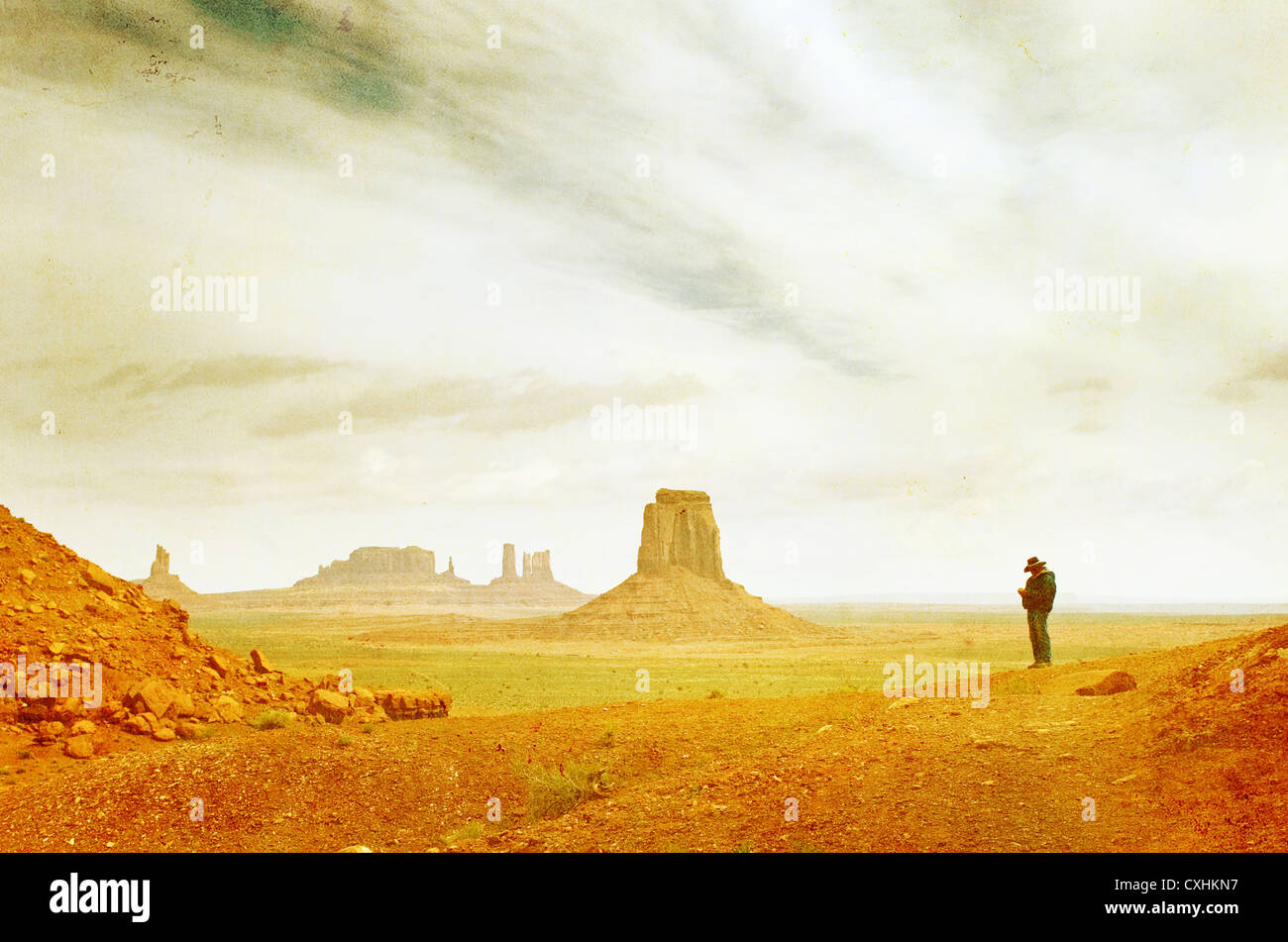 Grunge immagine della Monument Valley paesaggio Foto Stock