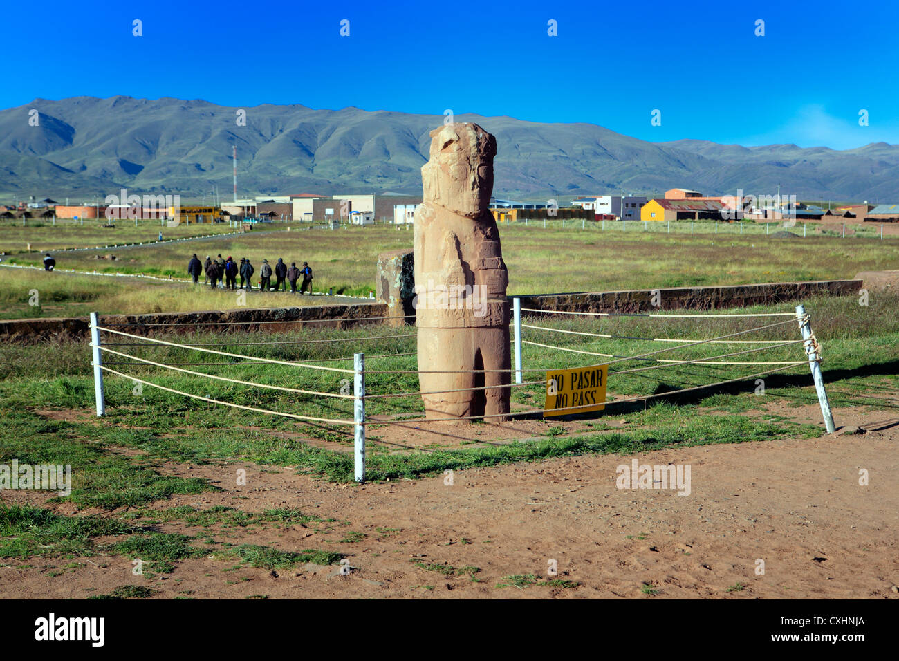 Tiwanaku, precolombiana sito archeologico, Bolivia Foto Stock