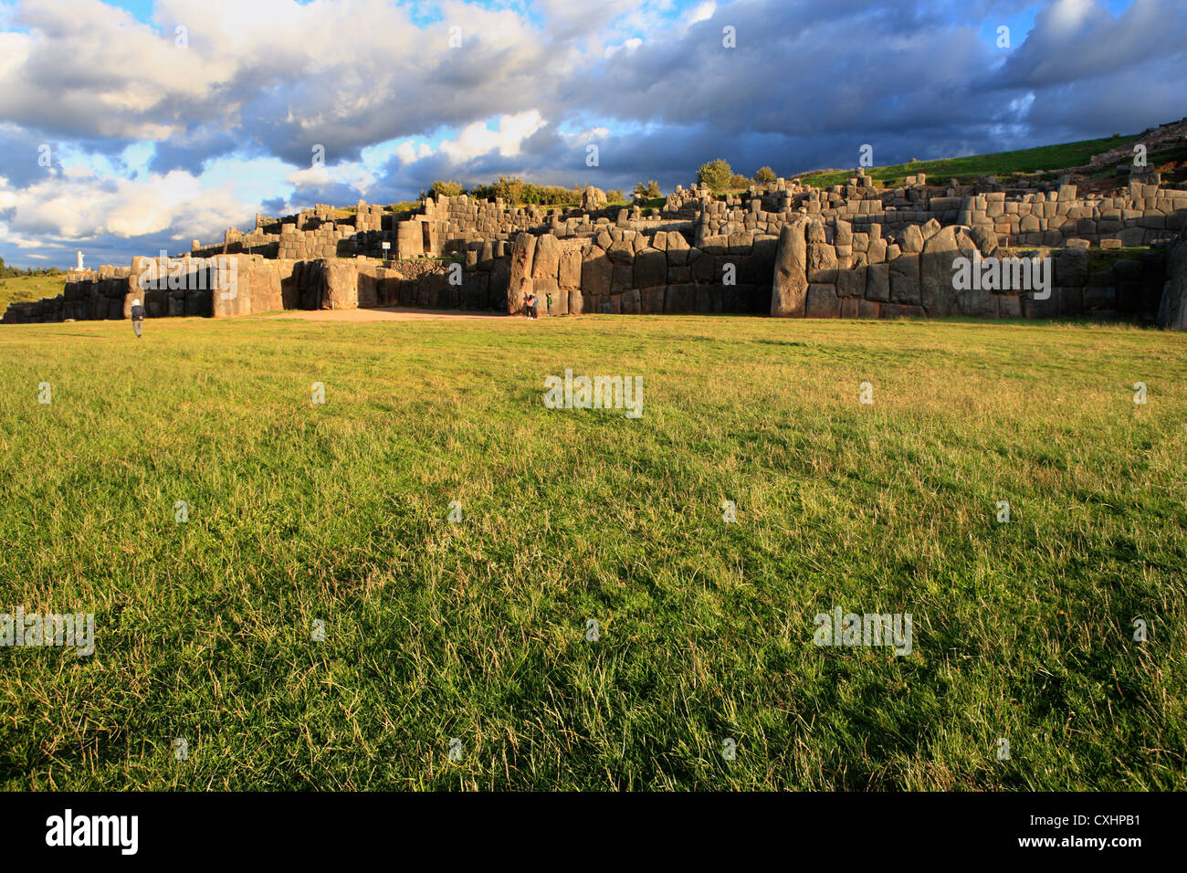 Sacsayahuaman sito archeologico, Cuzco, Perù Foto Stock