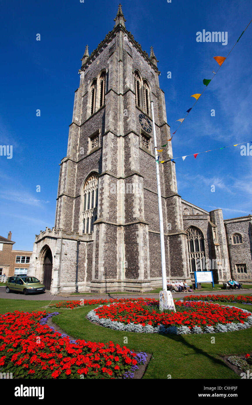 Torre campanaria più alta nel Norfolk di San Pietro e di San Paolo a CROMER Inghilterra Norfolk Foto Stock