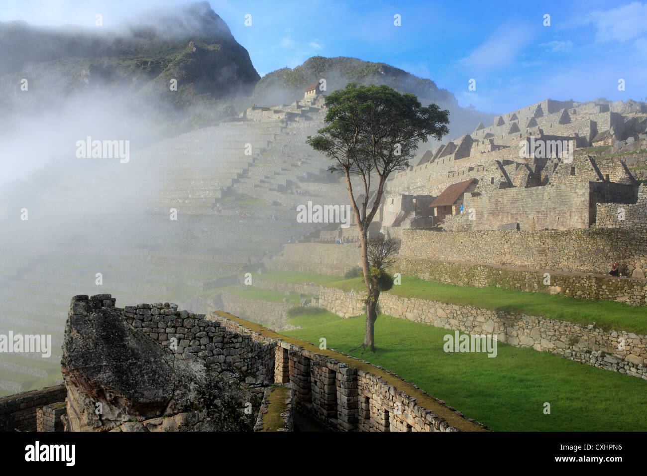 Machu Picchu sito archeologico, Cuzco, Perù Foto Stock