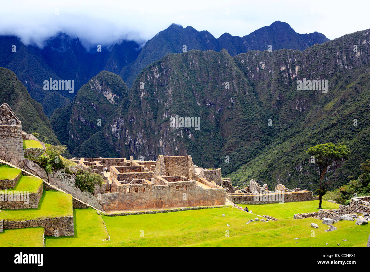 Machu Picchu sito archeologico, Cuzco, Perù Foto Stock