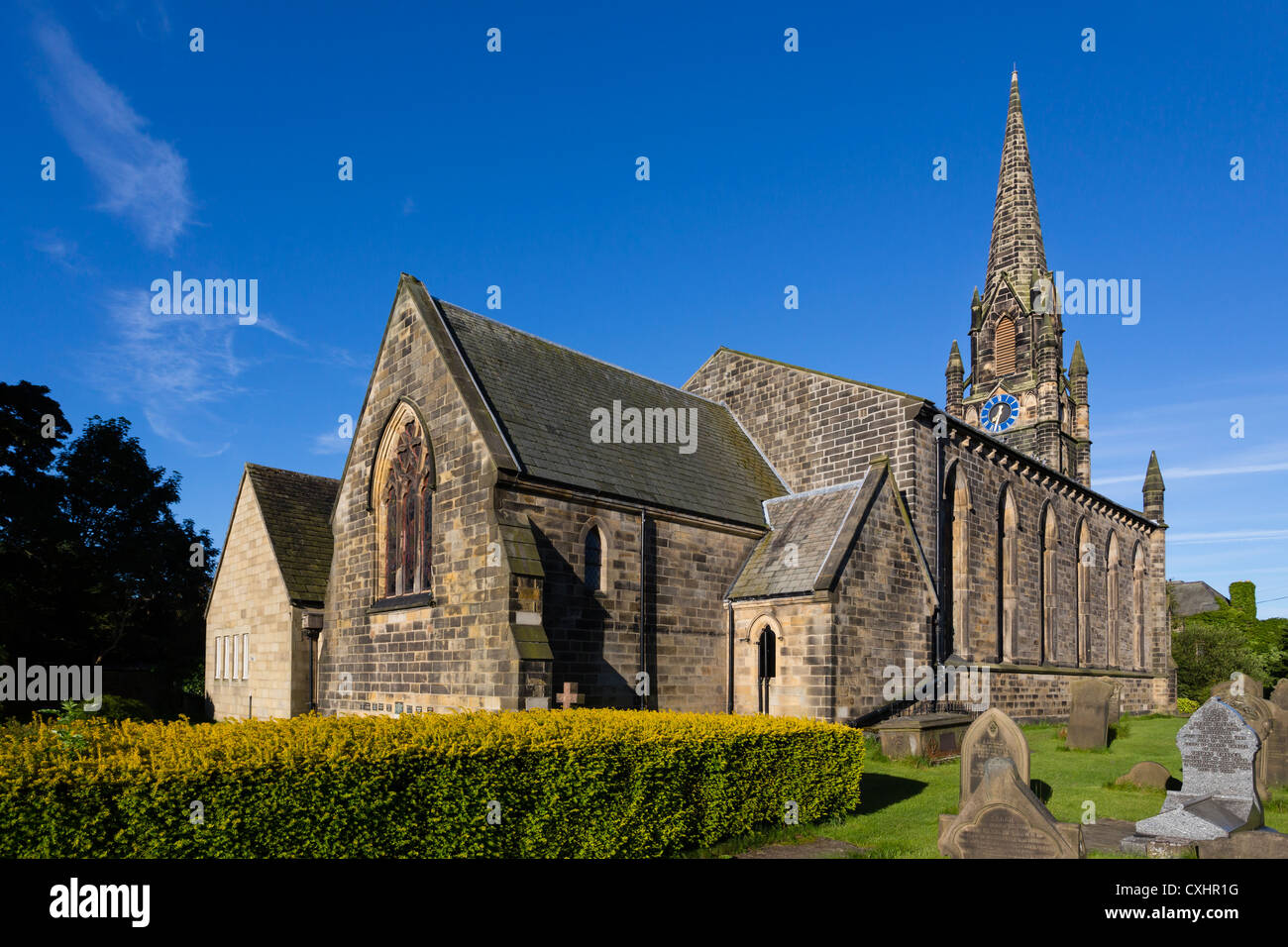 La Chiesa Parrocchiale di Santa Maria, Burley in Whafedale. Foto Stock