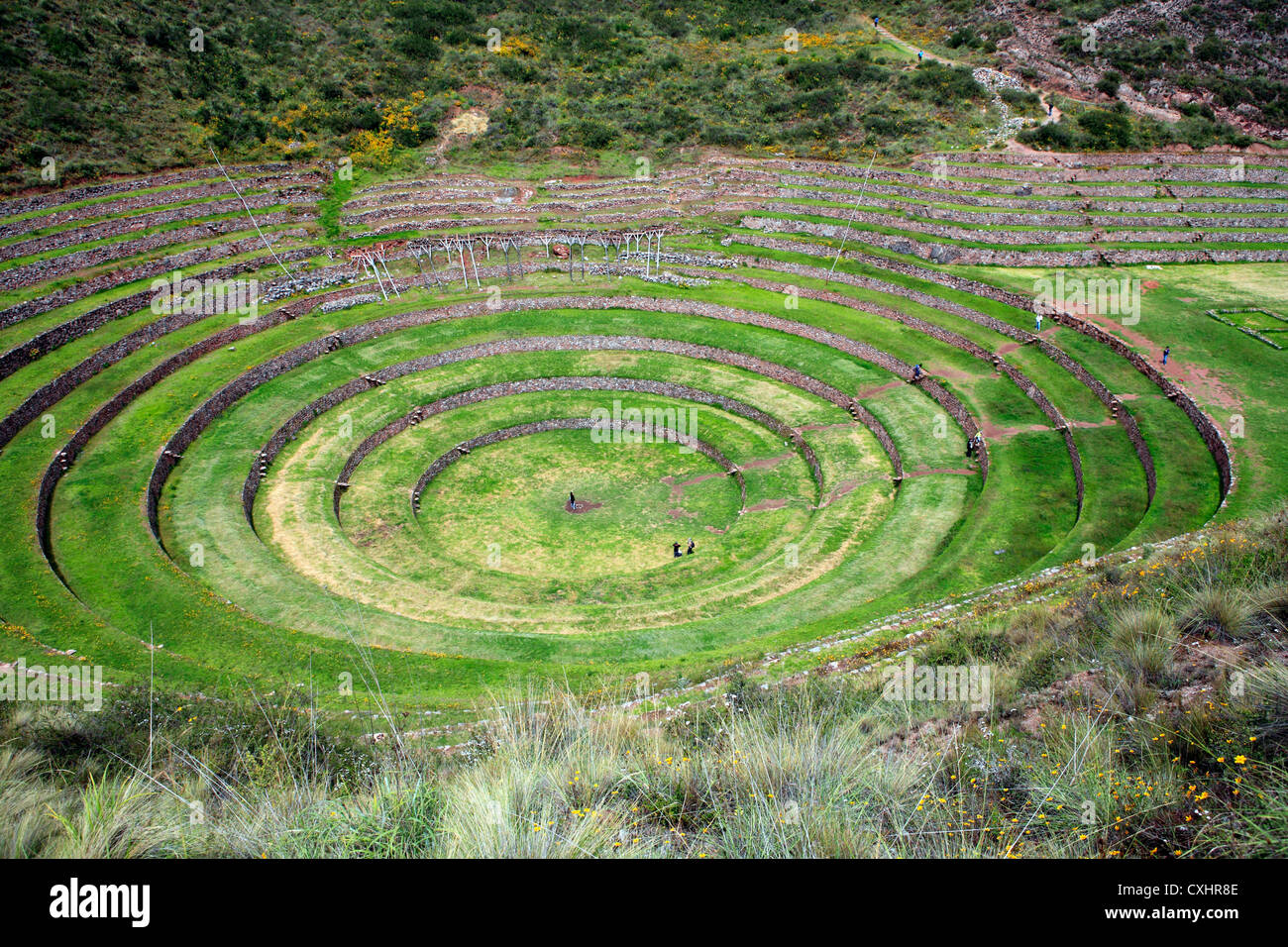 Moray, sito archeologico, Cuzco, Perù Foto Stock