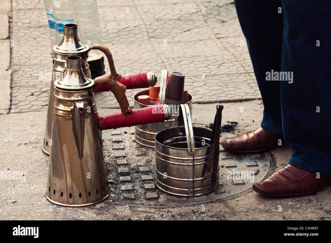 Stazione di tè e caffè Foto Stock