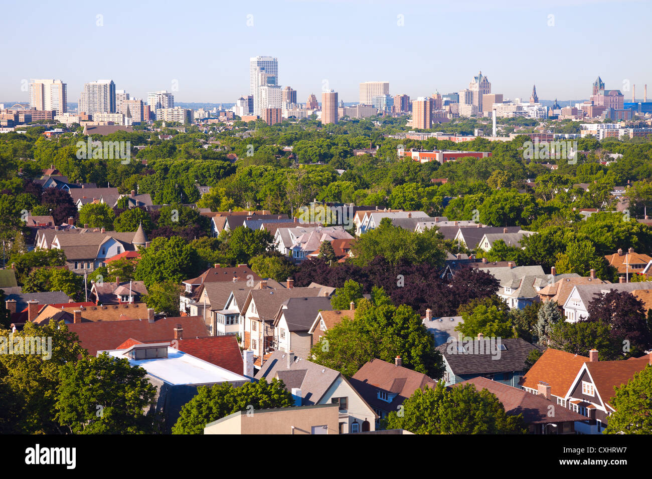 Milwaukee - panorama della città Foto Stock