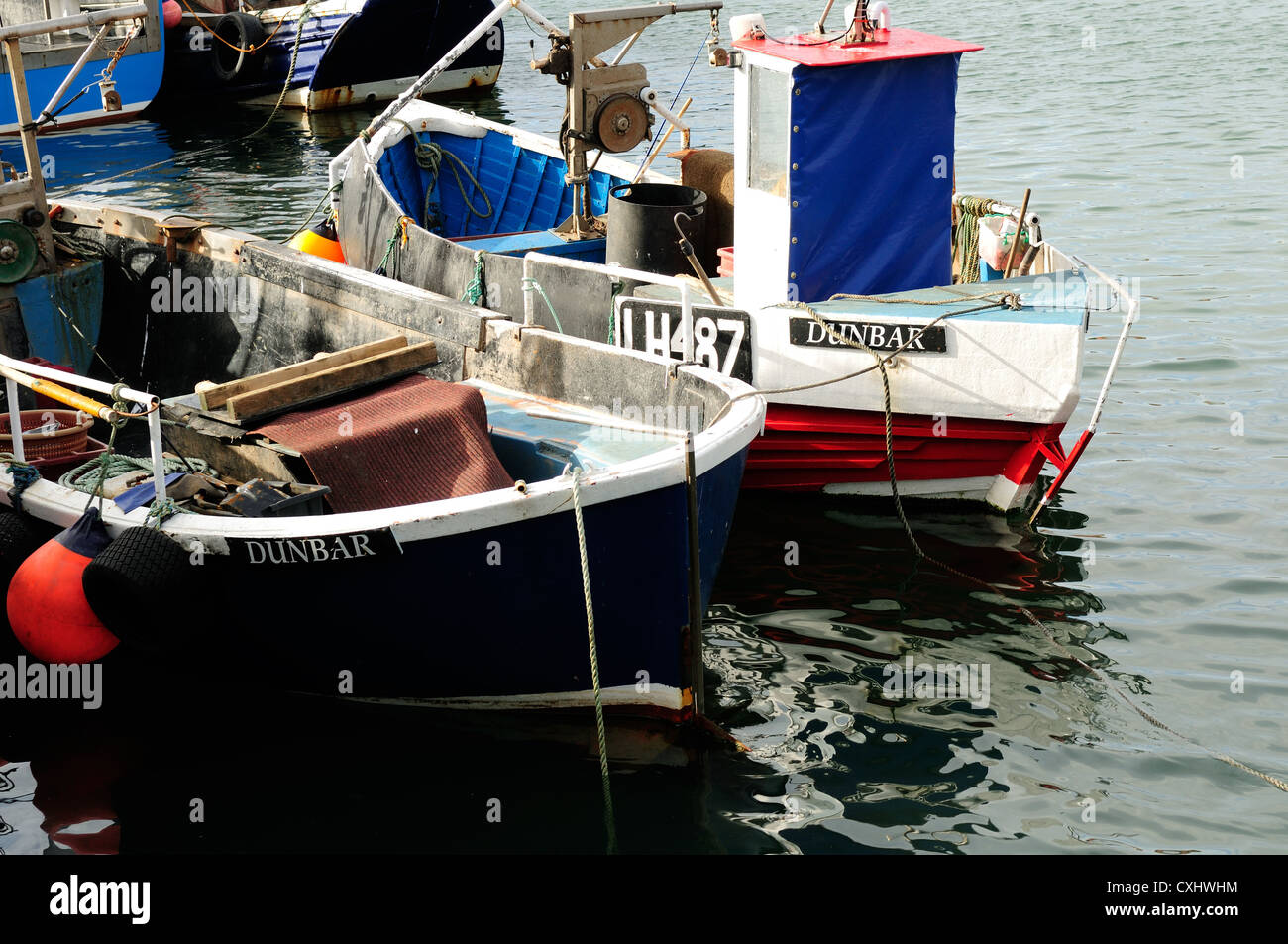 Dunbar Harbor,barche da pesca.la Scozia. Foto Stock