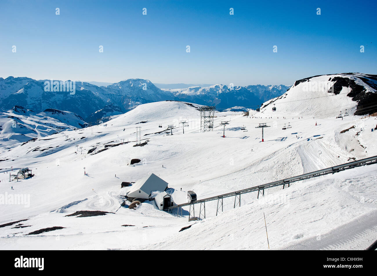 Pendenza sci di Les 2 Alpes, Francia Foto Stock