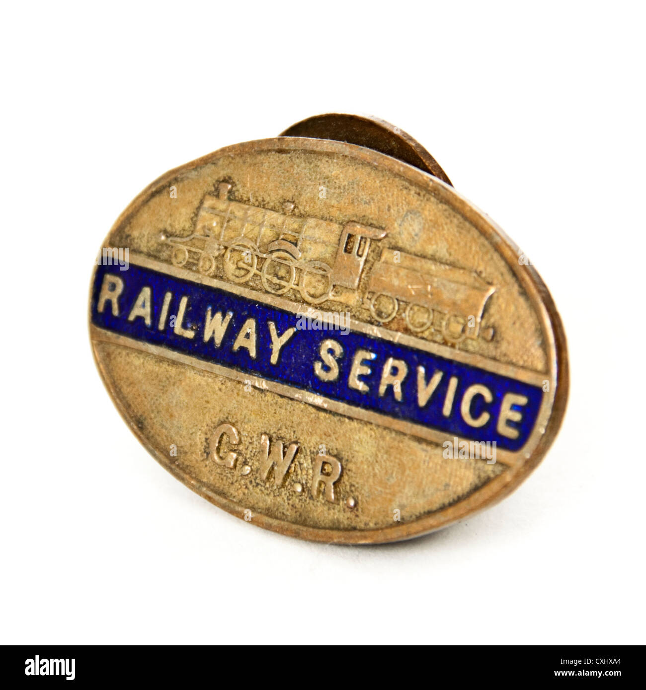 WW2 Great Western Railway (GWR) ottone & smalto " servizio ferroviario' bavero badge. Foto Stock